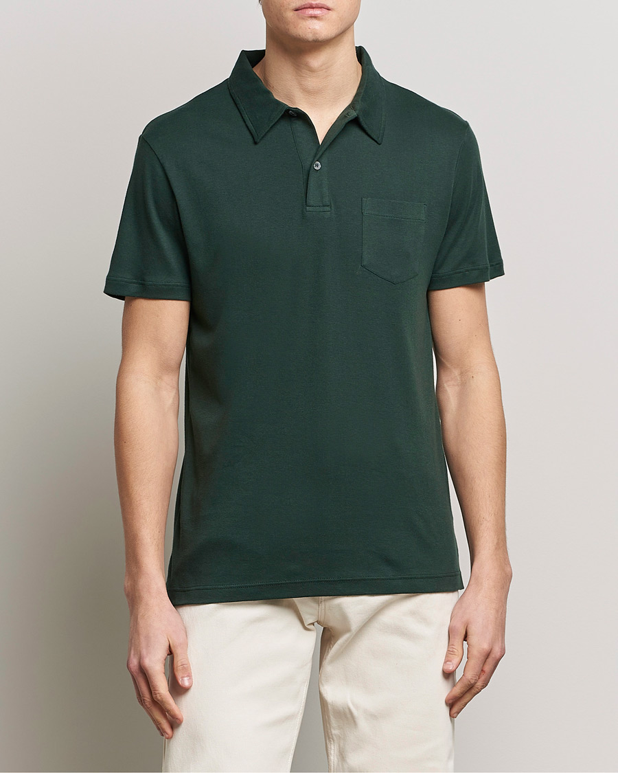 Herre |  | Sunspel | Sea Island Jersey Riviera Polo Seaweed