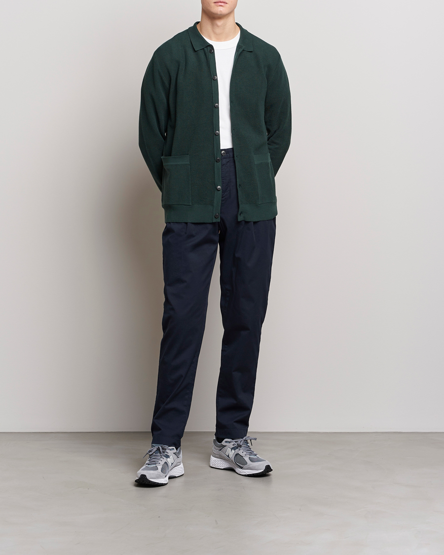 Herre | Gensere | Sunspel | Knitted Cotton Jacket Seaweed