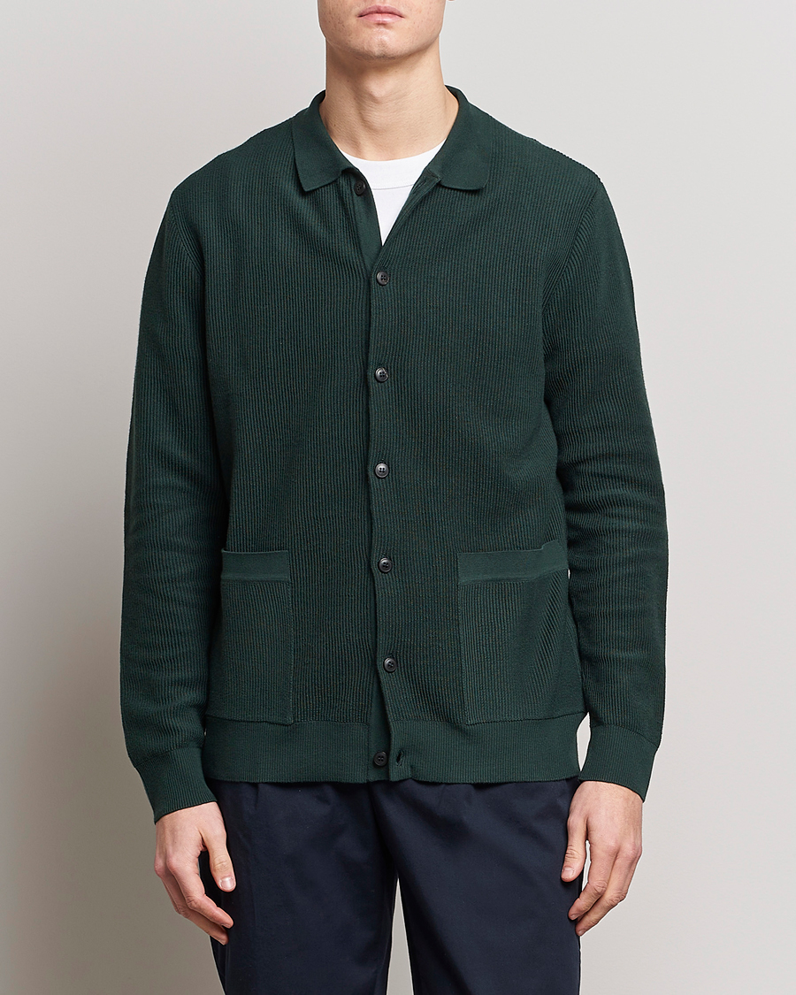 Herre | Gensere | Sunspel | Knitted Cotton Jacket Seaweed