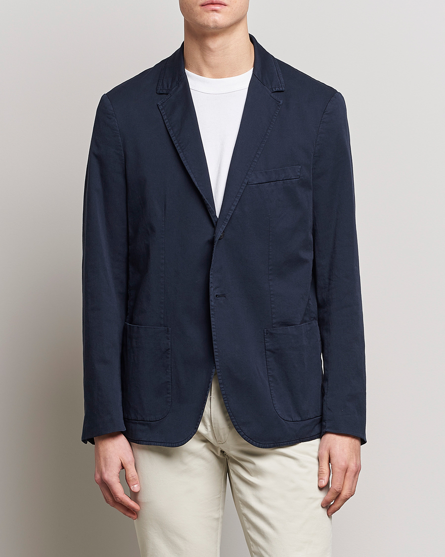 Herre | Sunspel | Sunspel | Cotton Stretch Jacket Navy
