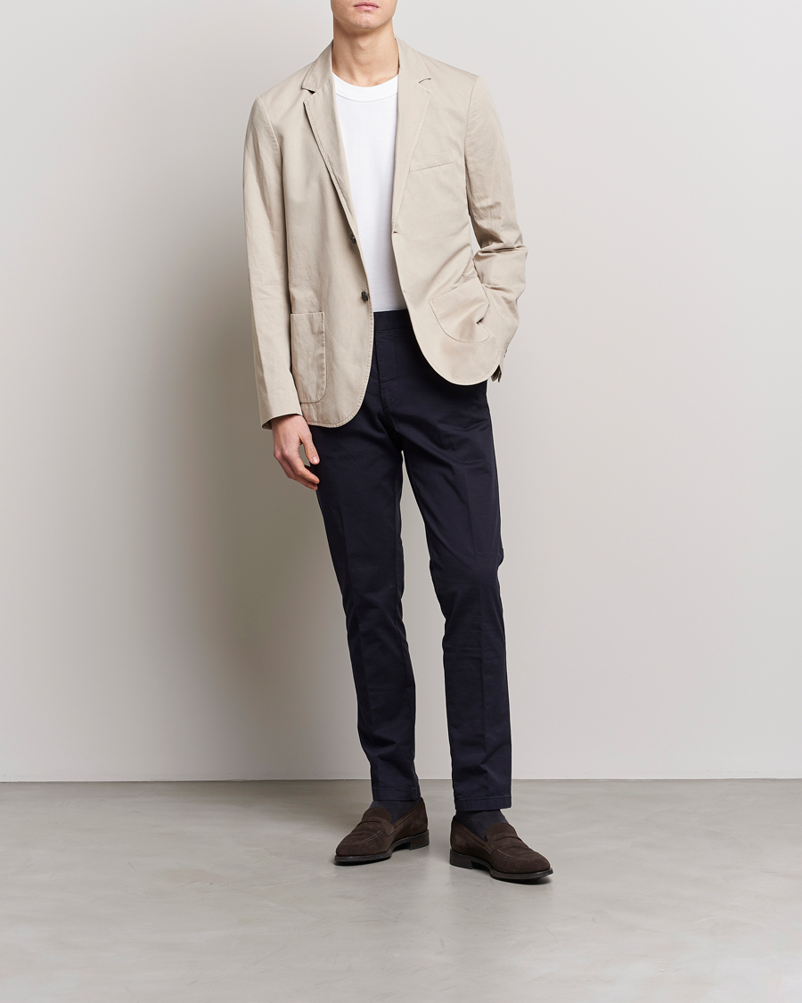 Herre | Dressjakker | Sunspel | Unconstructed Cotton/Linen Blazer Light Sand