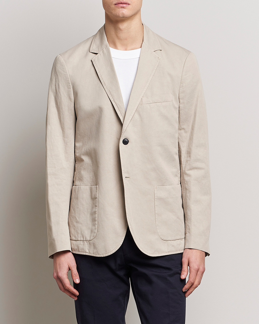 Herre | Dressjakker | Sunspel | Unconstructed Cotton/Linen Blazer Light Sand