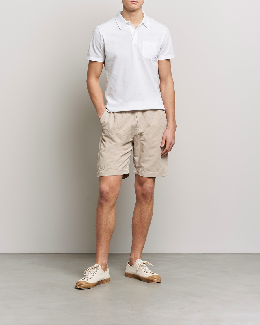 Herre | Shorts | Sunspel | Cotton/Linen Drawstring Shorts Light Sand