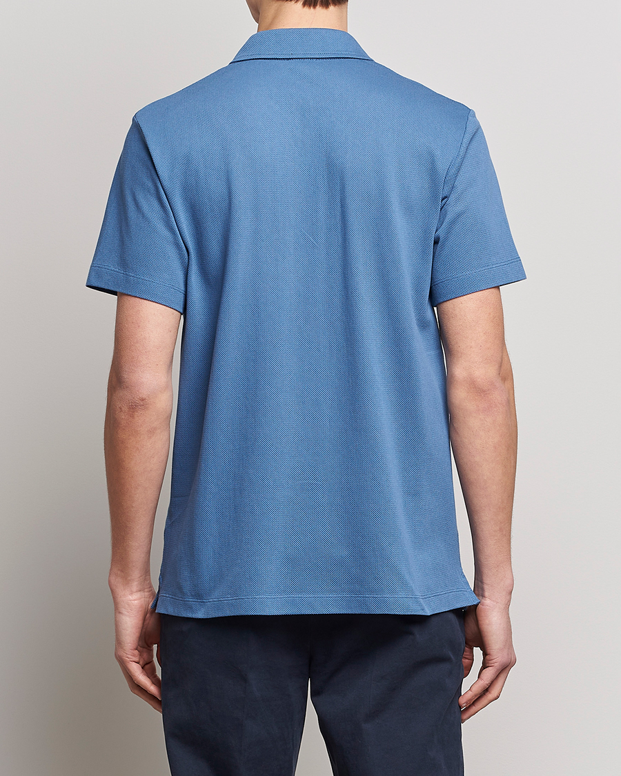 Herre | Pikéer | Sunspel | Riviera Resort Shirt Blue Stone