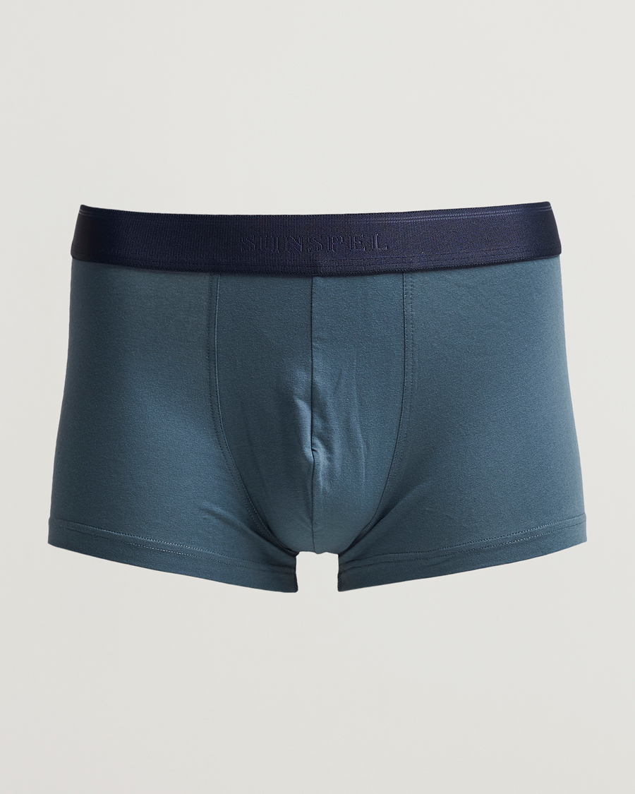 Herre | Undertøy | Sunspel | Cotton Stretch Trunk Dark Petrol