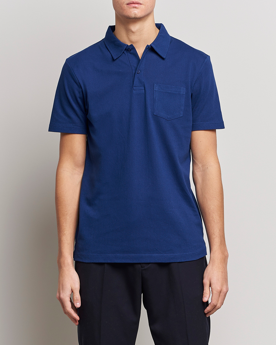 Herre | Sunspel | Sunspel | Riviera Polo Shirt Space Blue