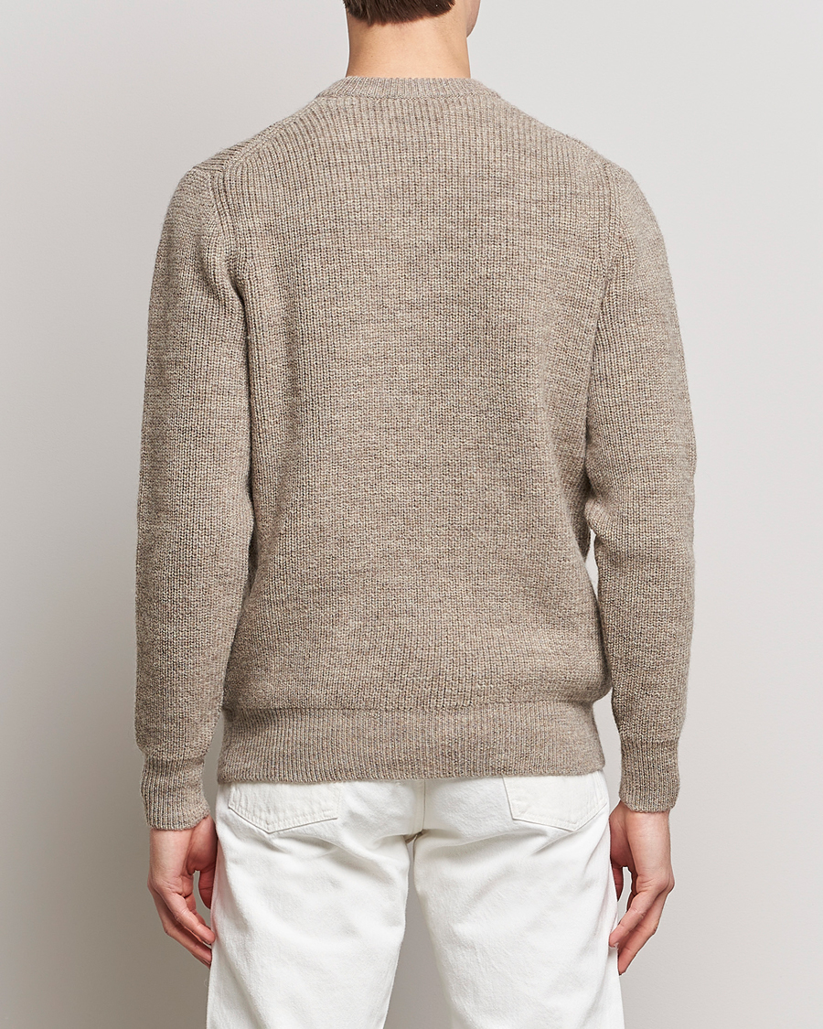 Herre | Gensere | Sunspel | Luxury British Wool Jumper Natural Oatmeal