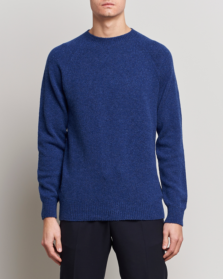 Herre |  | Sunspel | Lambswool Crewneck Space Blue