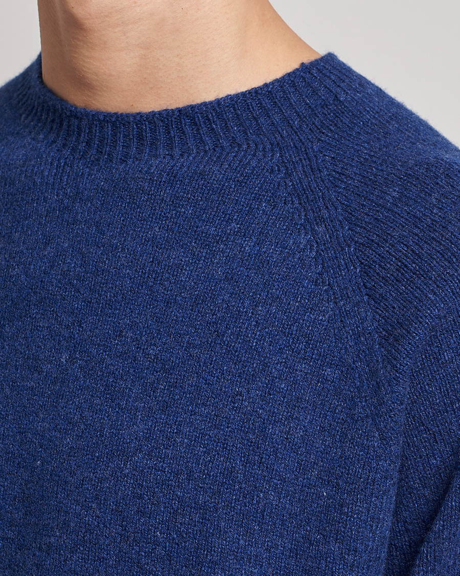 Herre | Gensere | Sunspel | Lambswool Crewneck Space Blue