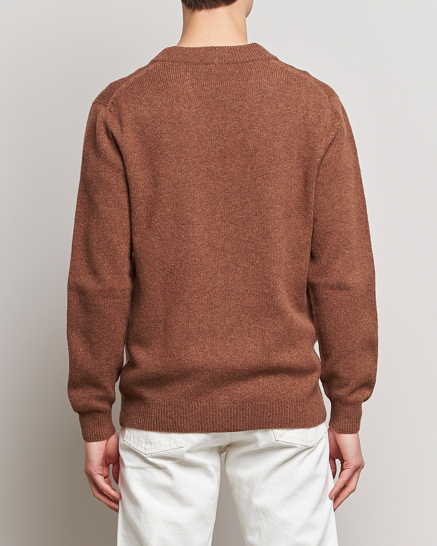 Herre | Gensere | Sunspel | Lambswool Cardigan Pecan