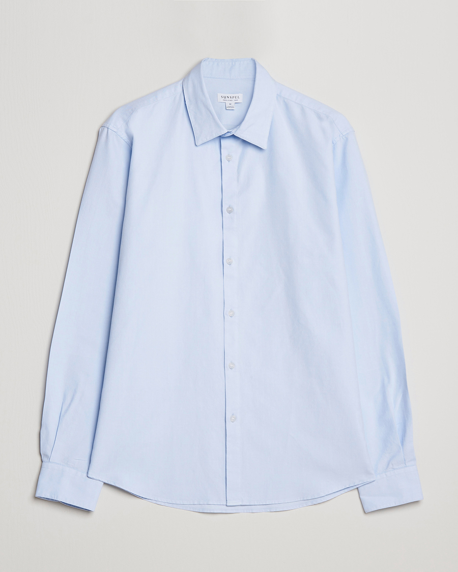 Herre | Skjorter | Sunspel | Casual Oxford Shirt Light Blue