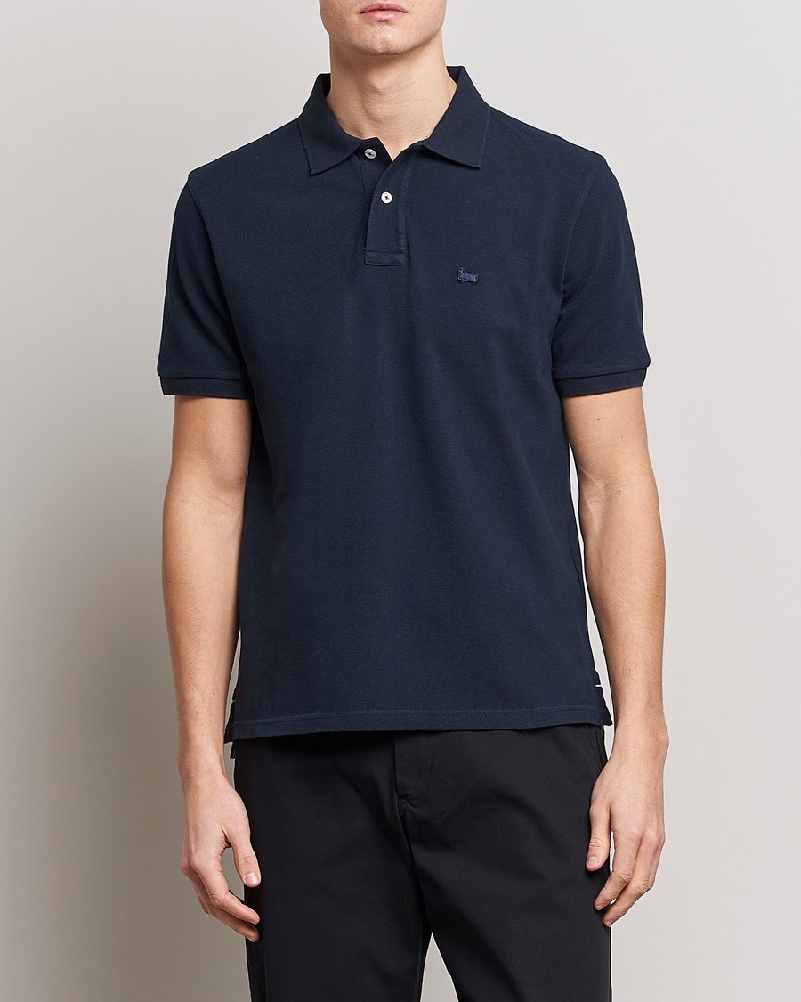Herre | Pikéer | Woolrich | Classic American Polo Melton Blue