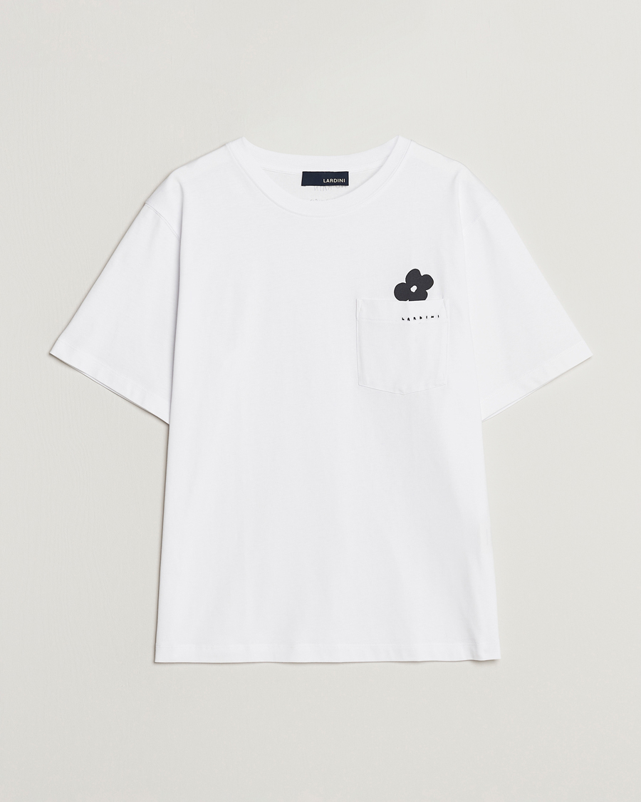 Herre | T-Shirts | Lardini | Fiore Tasca Printet Logo T-Shirt White