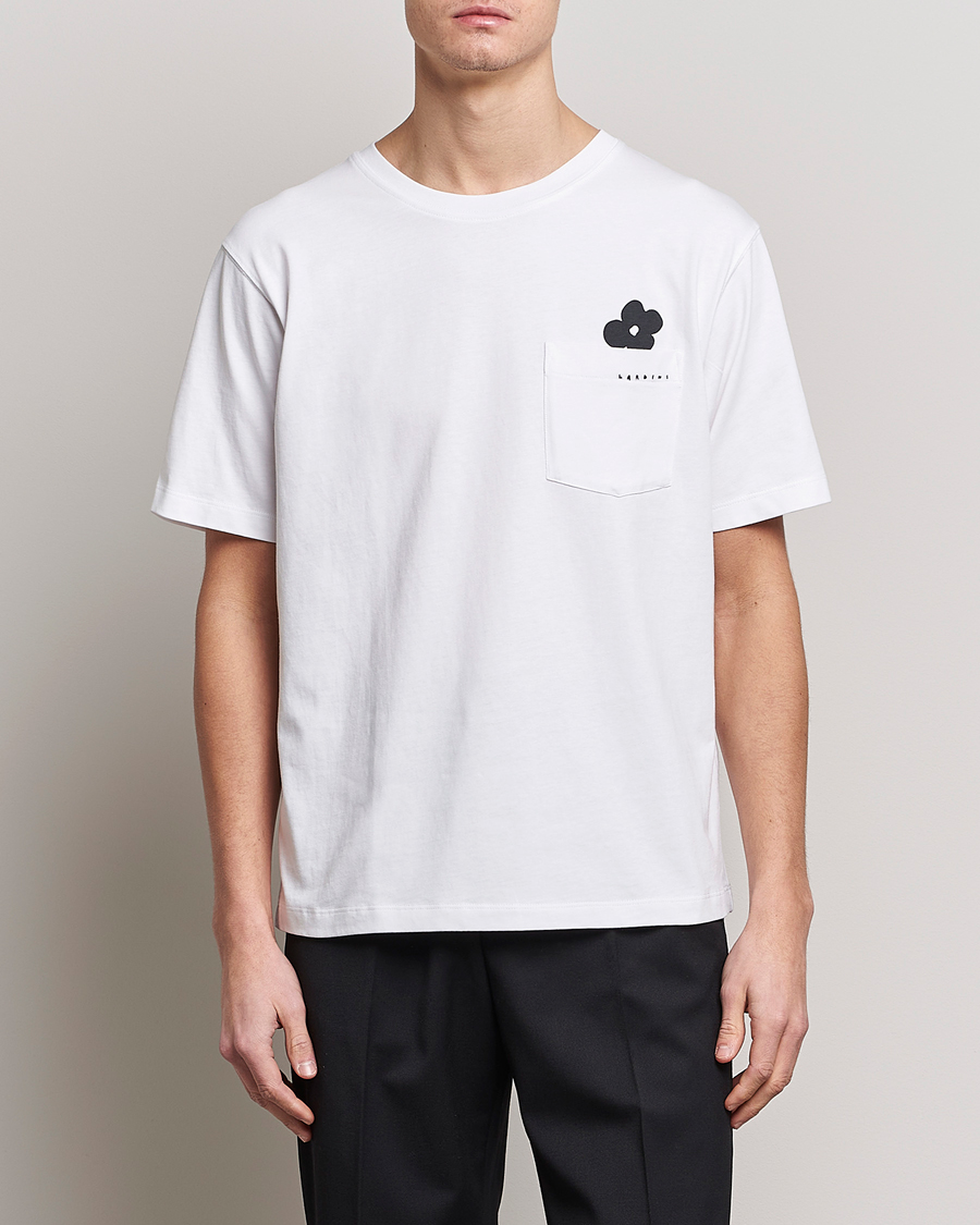 Herre |  | Lardini | Fiore Tasca Printet Logo T-Shirt White