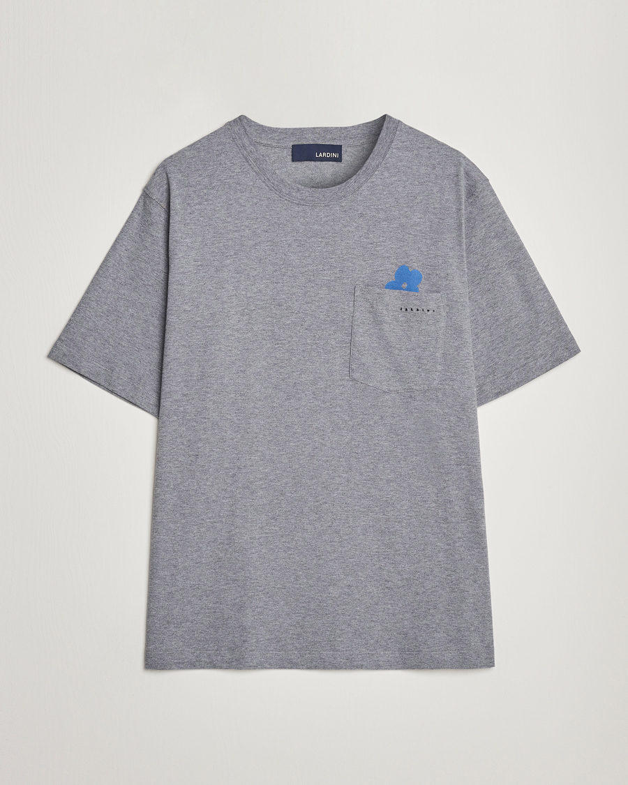 Herre | T-Shirts | Lardini | Fiore Tasca Printet Logo T-Shirt Grey