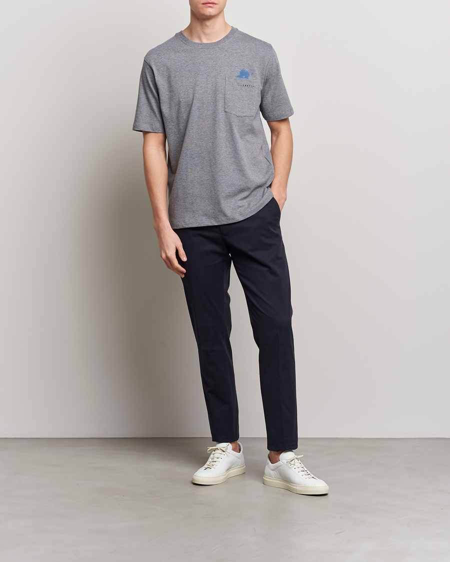 Herre | T-Shirts | Lardini | Fiore Tasca Printet Logo T-Shirt Grey