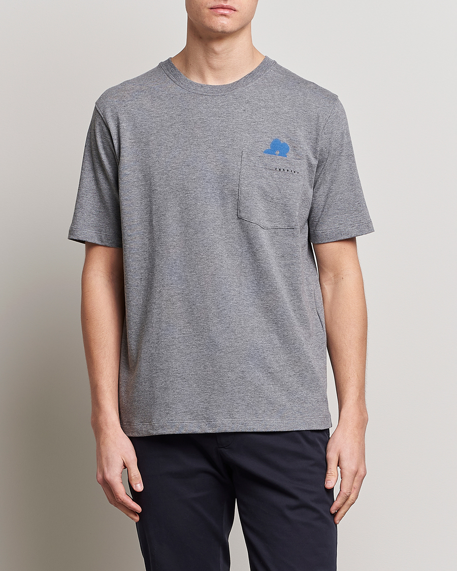Herre | Lardini | Lardini | Fiore Tasca Printet Logo T-Shirt Grey