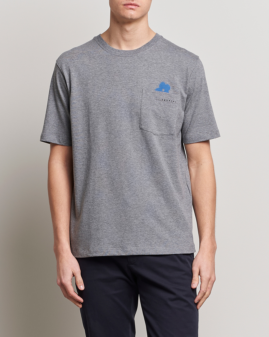 Herre | T-Shirts | Lardini | Fiore Tasca Printet Logo T-Shirt Grey