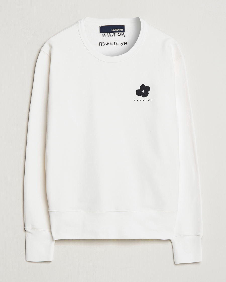 Herre | Gensere | Lardini | Cotton Embroidery Logo Sweatshirt White