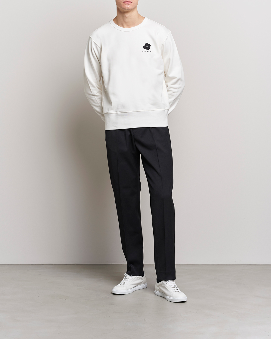 Herre | Gensere | Lardini | Cotton Embroidery Logo Sweatshirt White