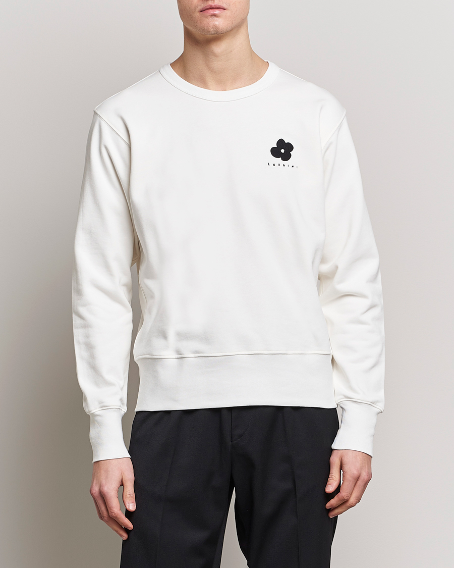 Herre | Lardini | Lardini | Cotton Embroidery Logo Sweatshirt White