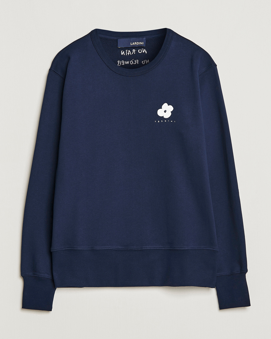 Herre | Gensere | Lardini | Cotton Embroidery Logo Sweatshirt Navy