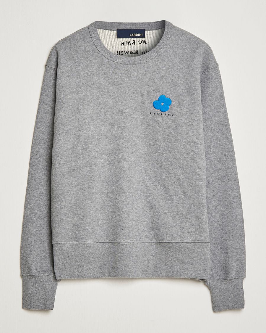 Herre | Gensere | Lardini | Cotton Embroidery Logo Sweatshirt Grey