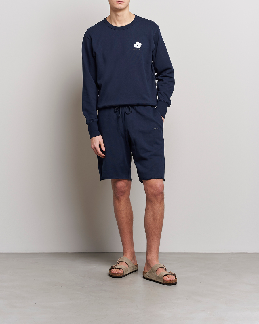 Herre | Shorts | Lardini | Cotton Embroidery Shorts Navy