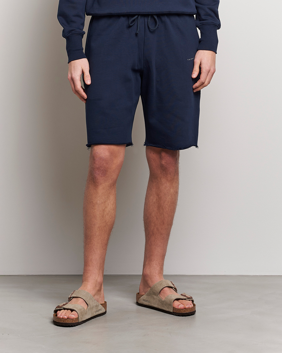 Herre | Shorts | Lardini | Cotton Embroidery Shorts Navy