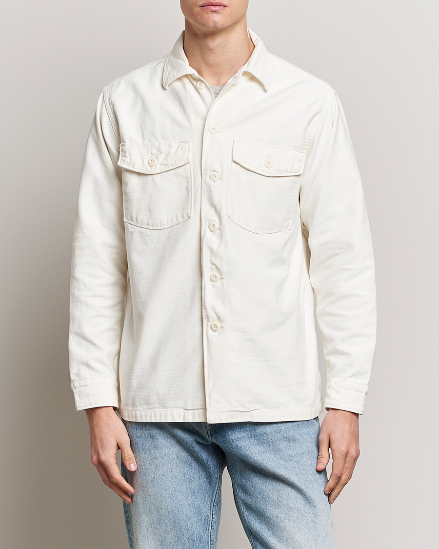 Herre |  | orSlow | Cotton Sateen US Army Overshirt Ecru