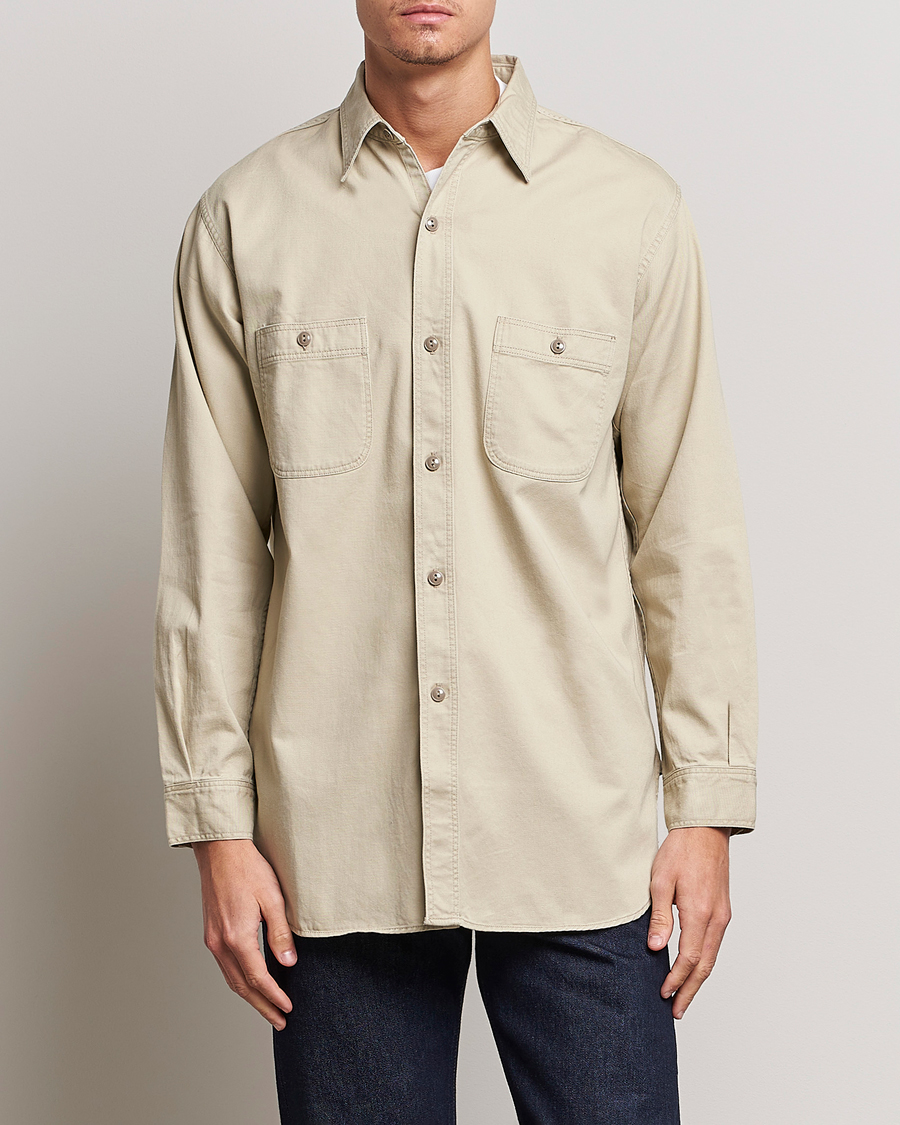 Herre | Japanese Department | orSlow | Double Pocket Utility Shirt Beige