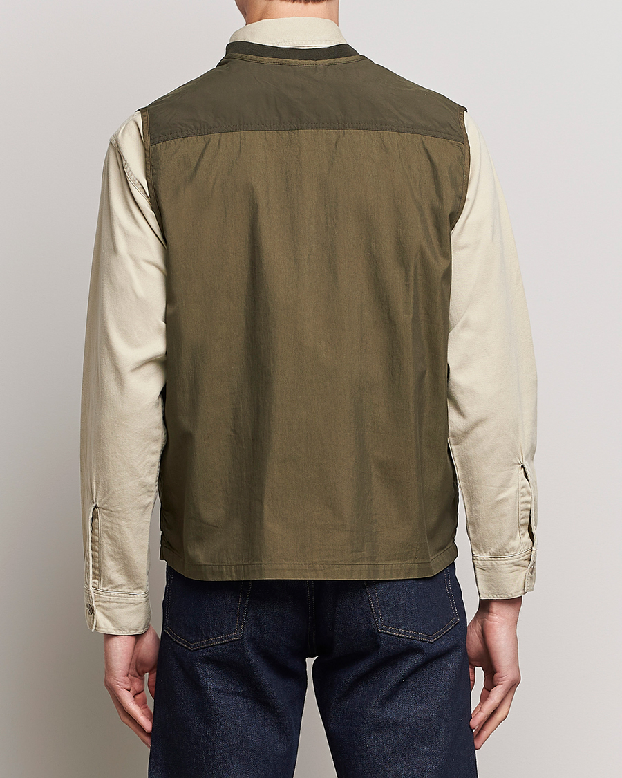 Herre | Vester | orSlow | Cotton Nylon Utility Vest Army Green