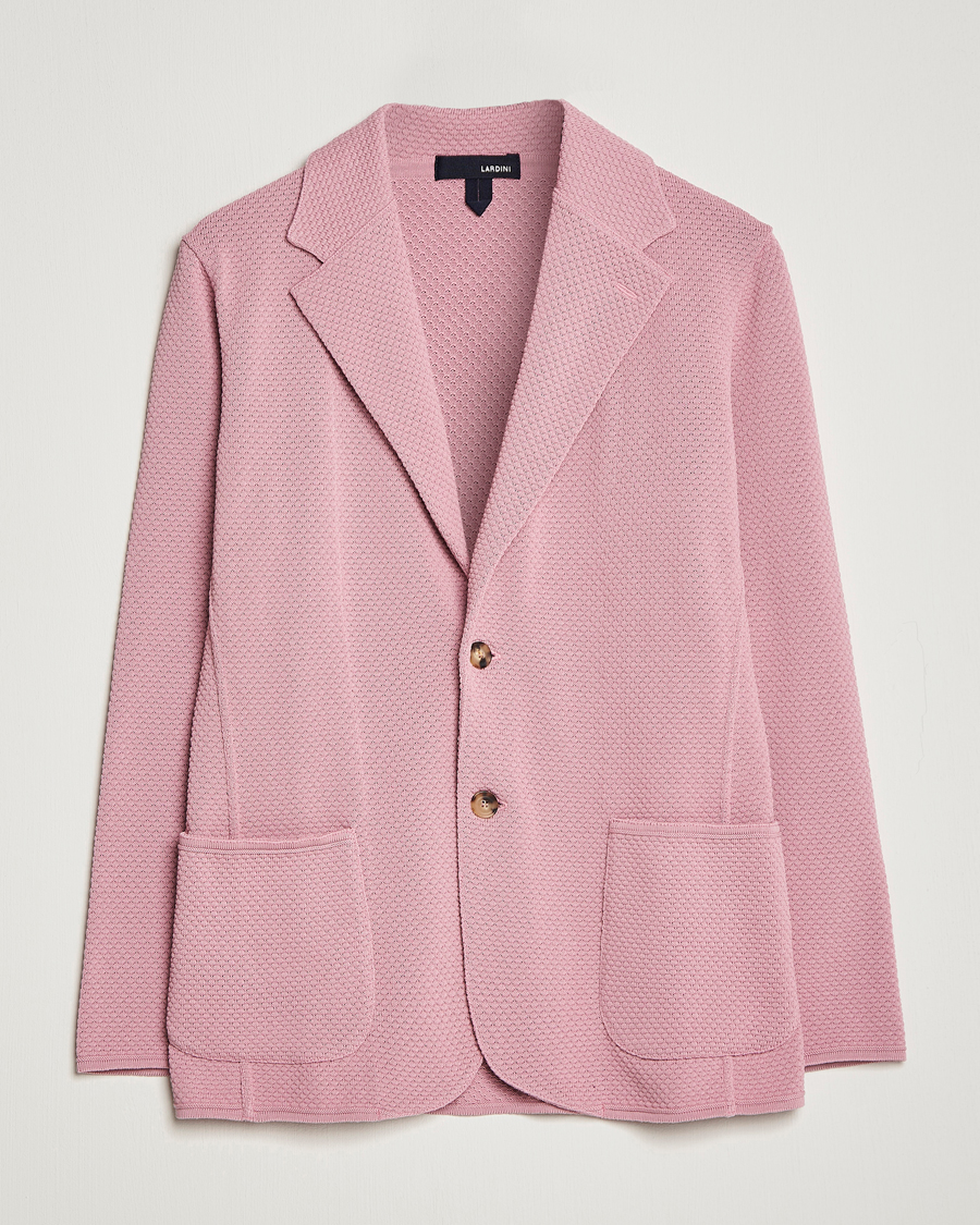 Herre | Dressjakker | Lardini | Knitted Structure Cotton Blazer Soft Pink