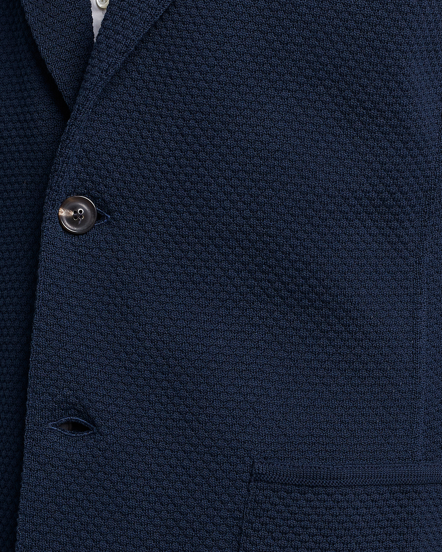 Herre | Dressjakker | Lardini | Knitted Structure Cotton Blazer Navy