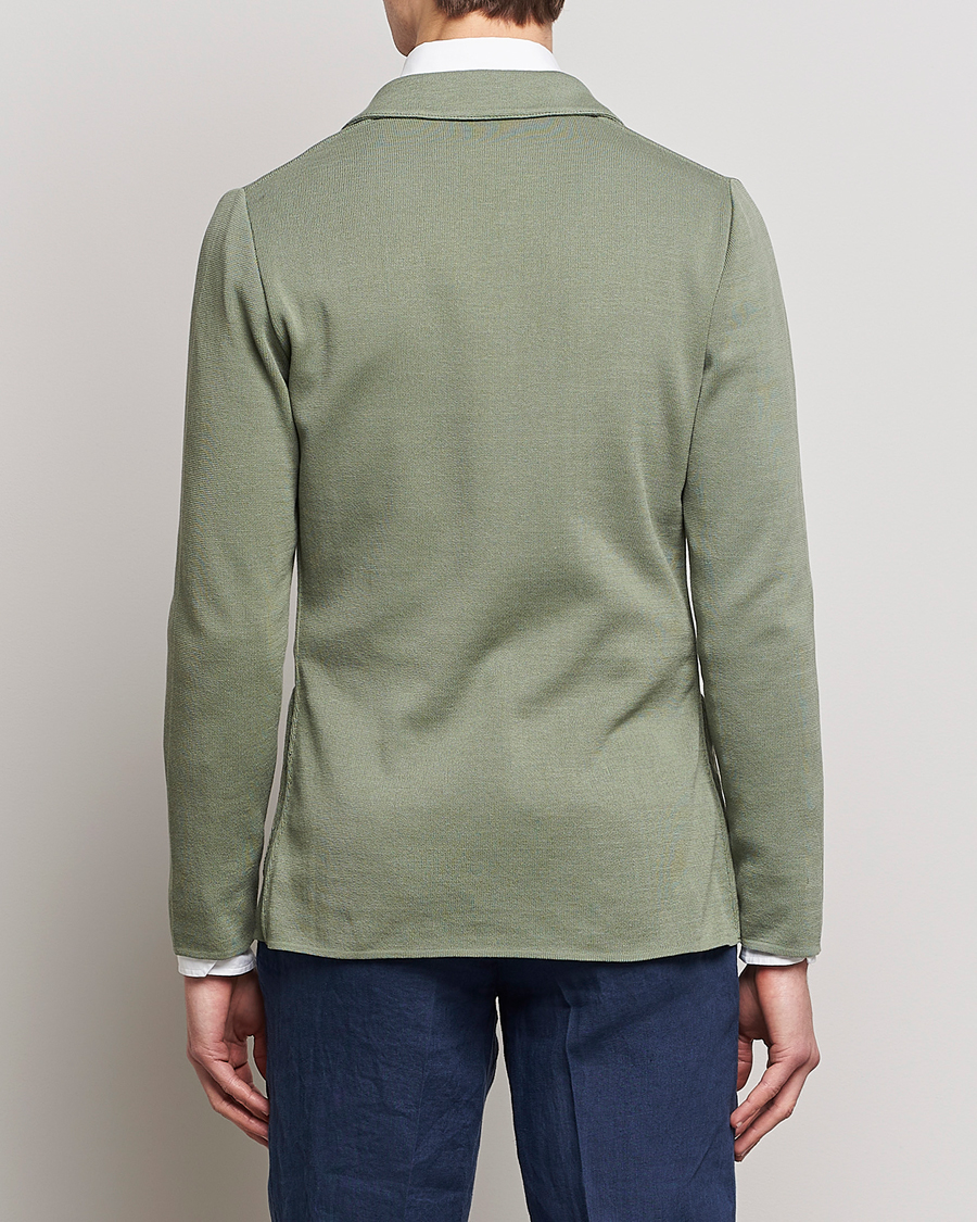 Herre | Dressjakker | Lardini | Knitted Cotton Blazer Soft Green