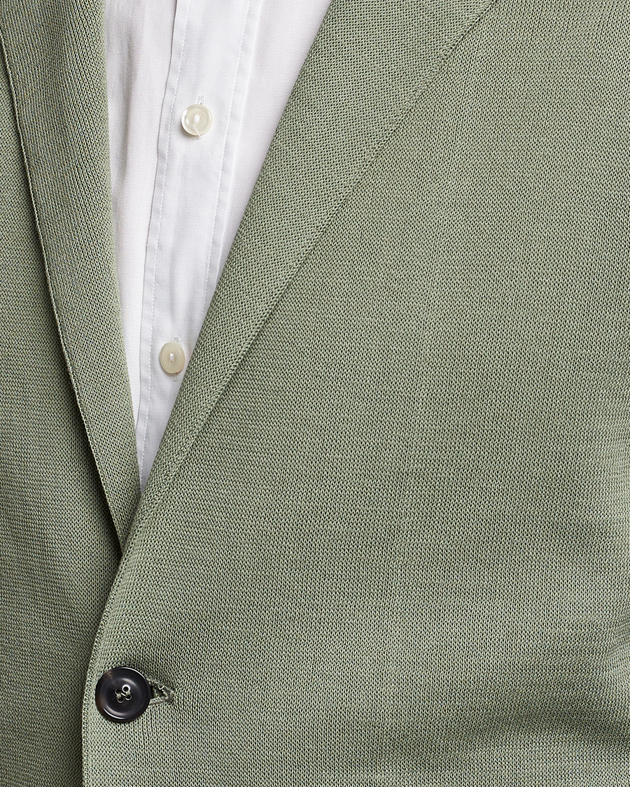 Herre | Dressjakker | Lardini | Knitted Cotton Blazer Soft Green