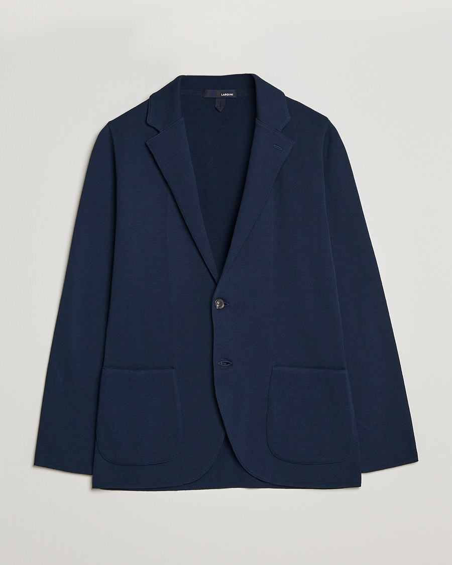 Herre | Dressjakker | Lardini | Knitted Cotton Blazer Navy