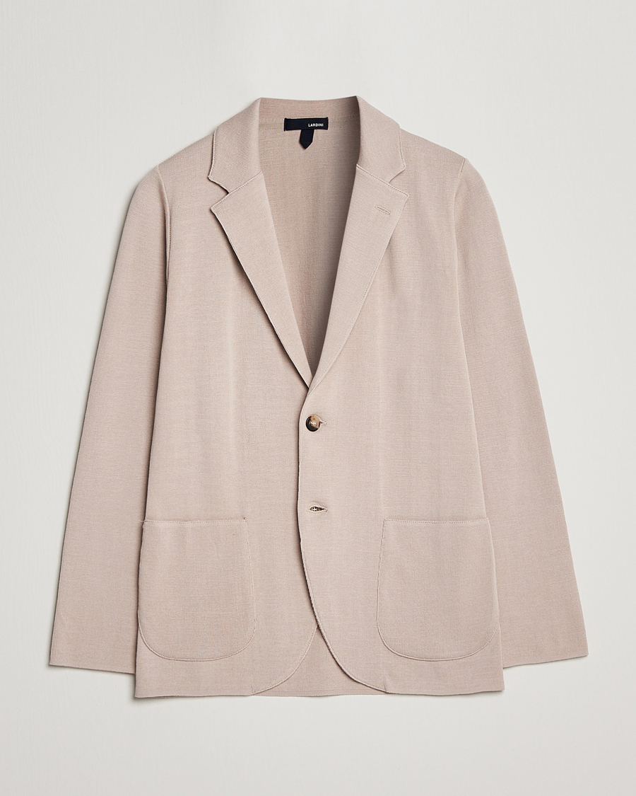 Herre | Dressjakker | Lardini | Knitted Cotton Blazer Beige