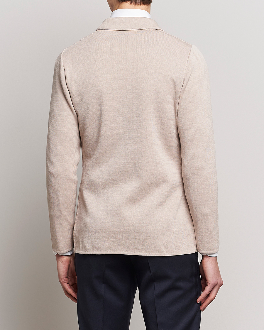 Herre | Dressjakker | Lardini | Knitted Cotton Blazer Beige