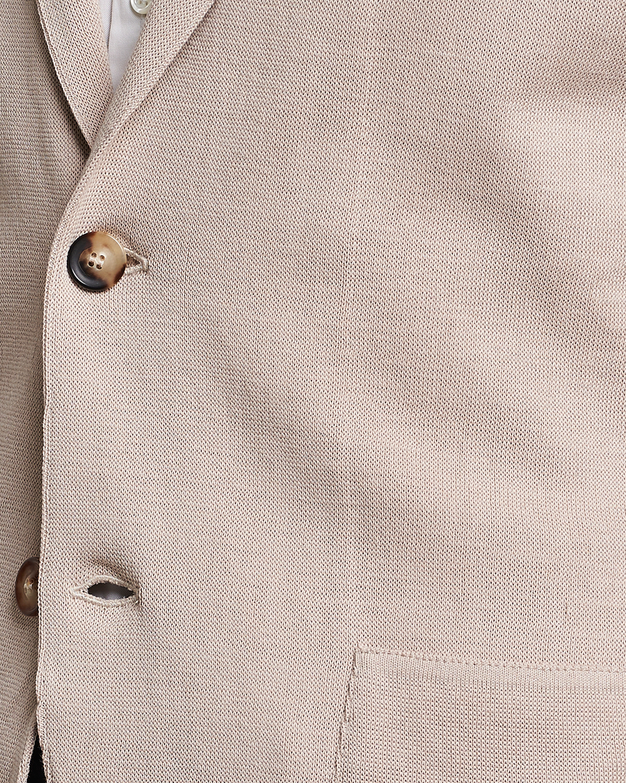 Herre | Dressjakker | Lardini | Knitted Cotton Blazer Beige