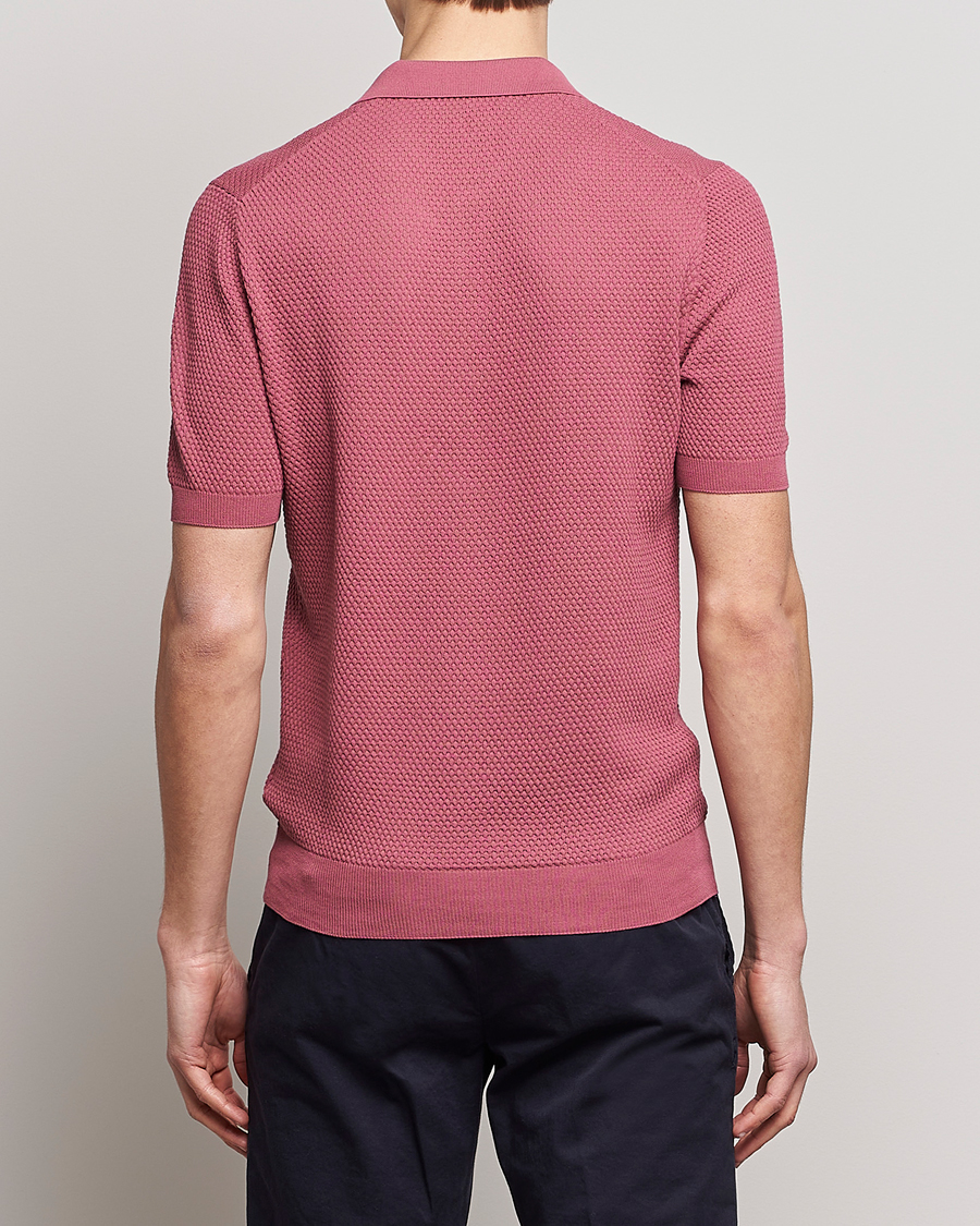 Herre | Pikéer | Lardini | Short Sleeve Knitted Structure Cotton Polo Soft Pink