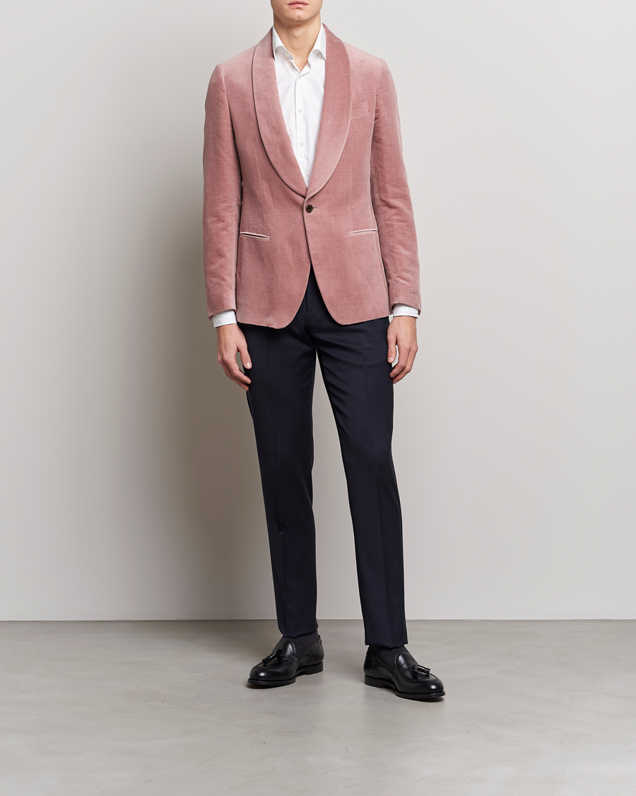 Herre | Dressjakker | Lardini | Summer Velvet Dinner Jacket Soft Pink