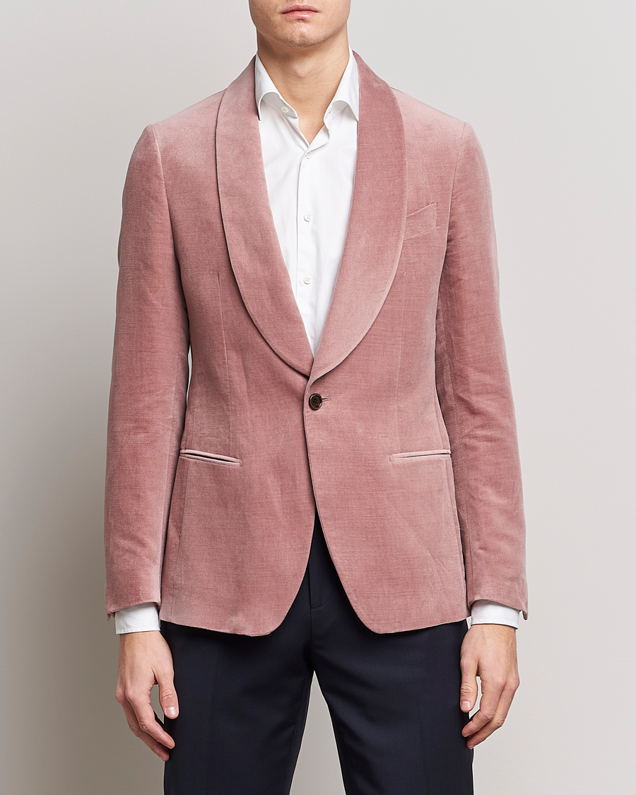 Herre | Dressjakker | Lardini | Summer Velvet Dinner Jacket Soft Pink