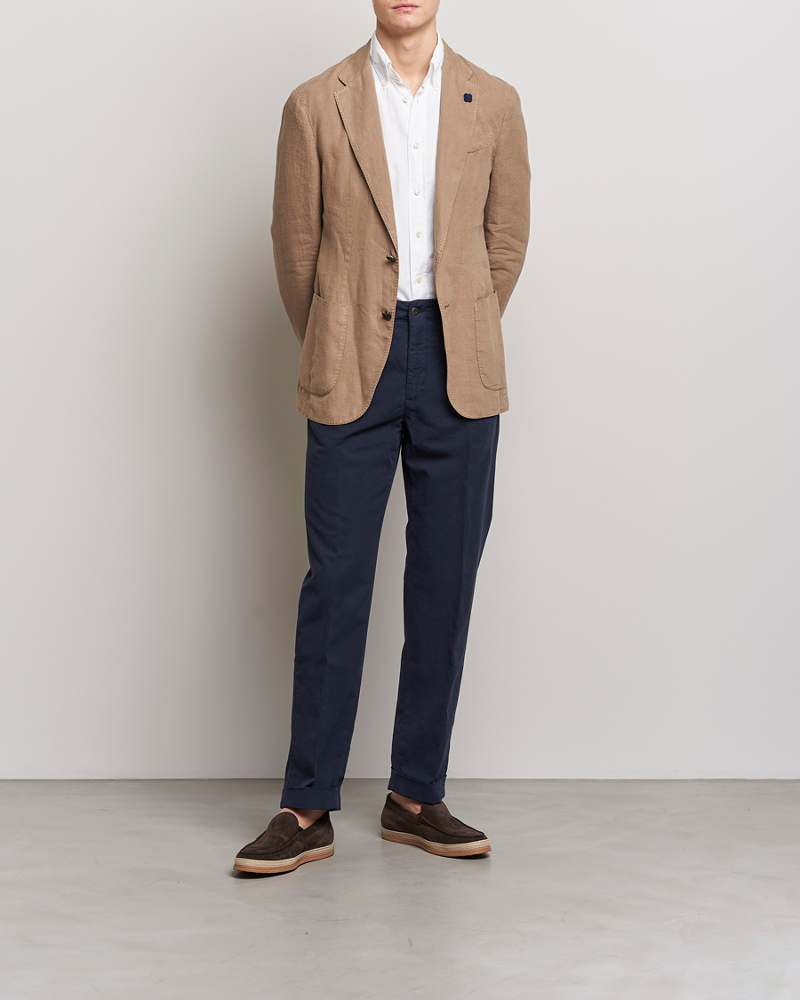 Herre | Dressjakker | Lardini | Patch Pocket Linen Blazer Beige