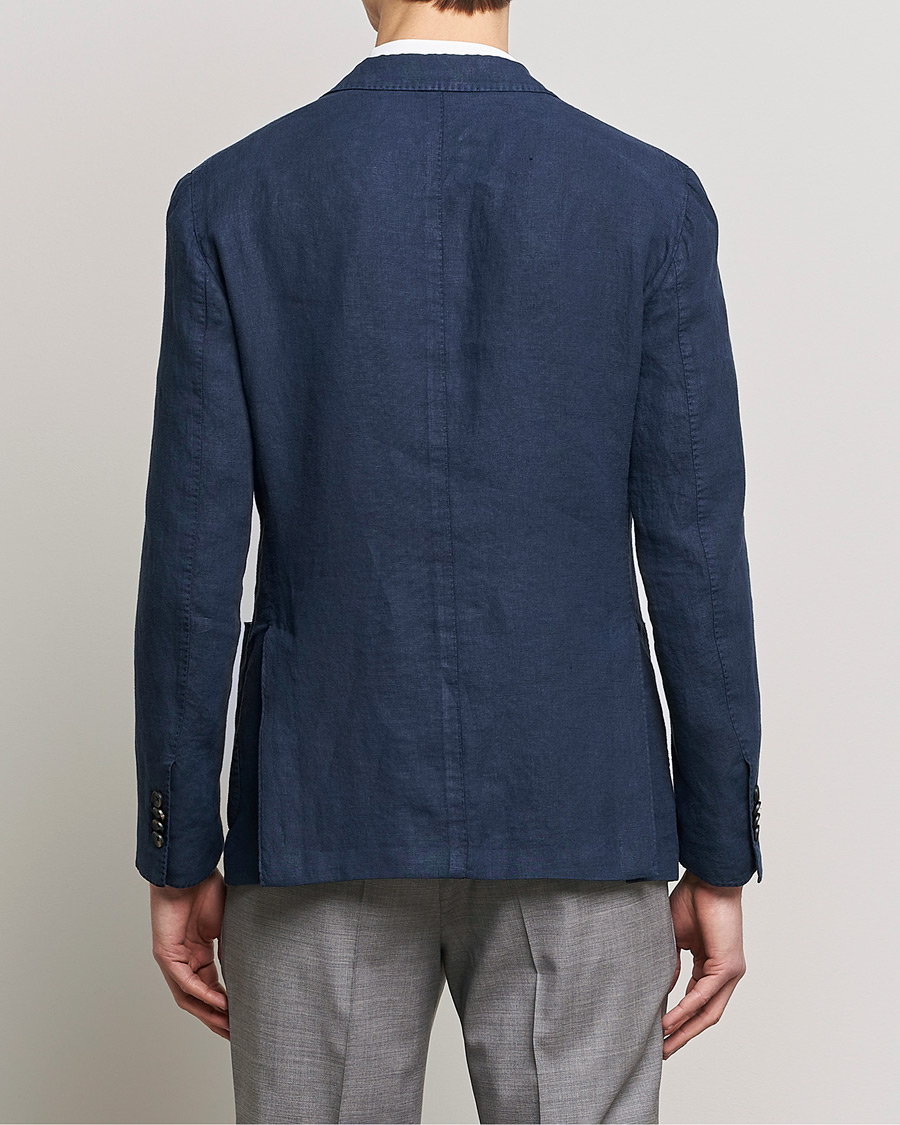 Herre | Dressjakker | Lardini | Patch Pocket Linen Blazer Navy