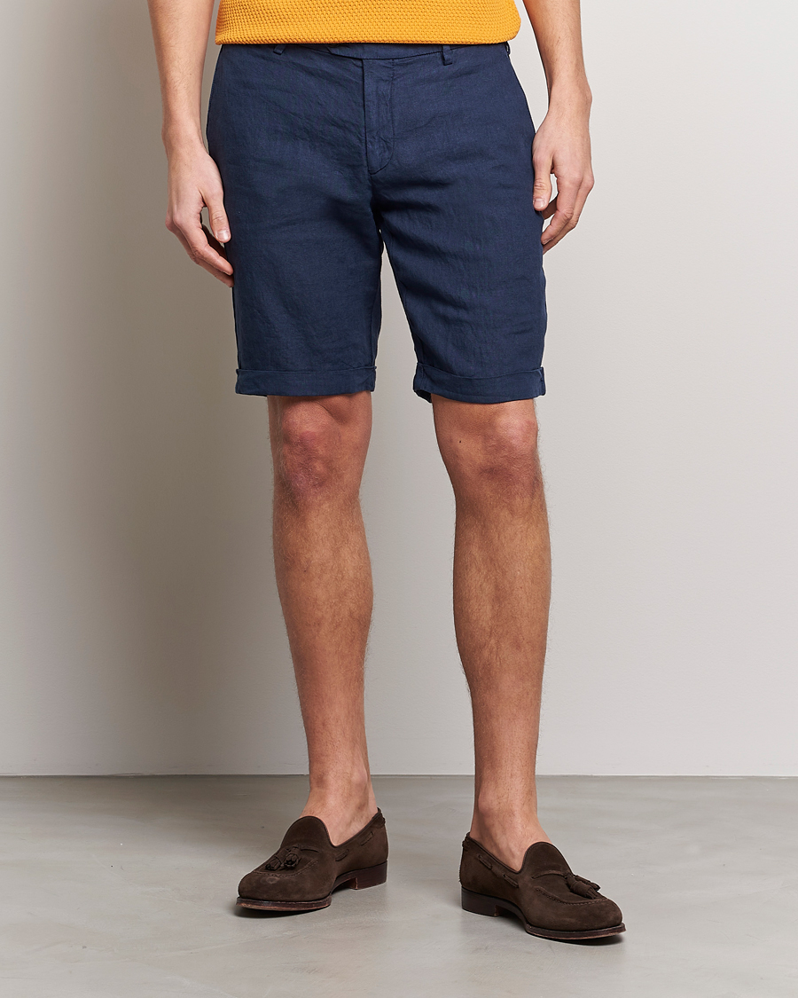 Herre | Shorts | Lardini | Linen Shorts Navy