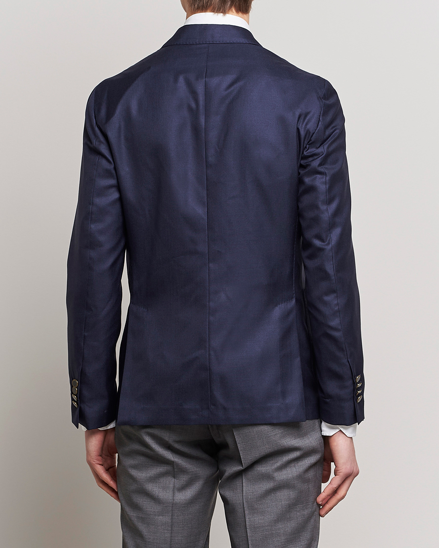 Herre | Dressjakker | Lardini | Soft Double Breasted Cashmere/Silk Blazer Navy