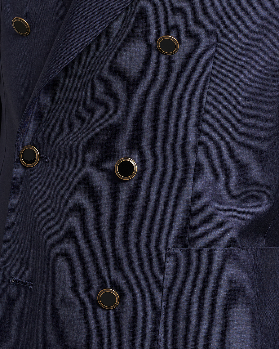 Herre | Dressjakker | Lardini | Soft Double Breasted Cashmere/Silk Blazer Navy