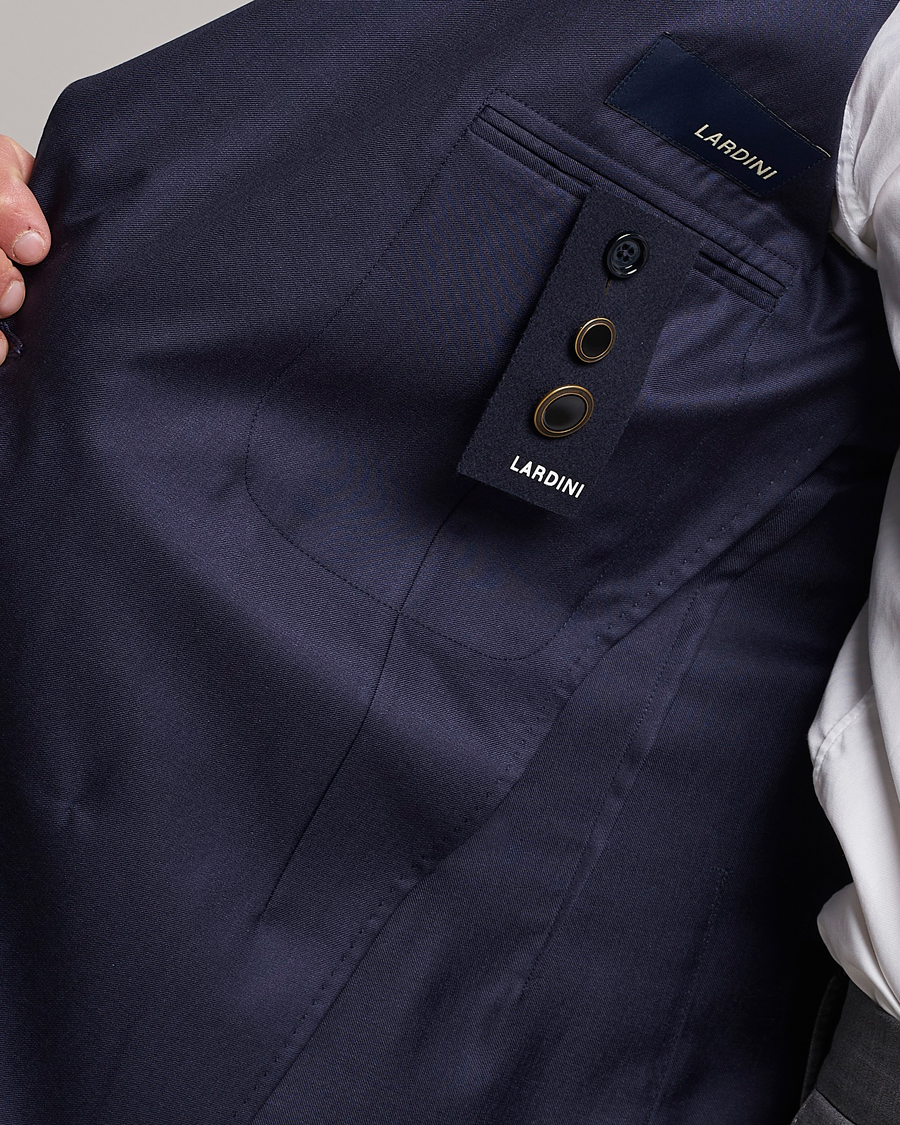 Herre | Dressjakker | Lardini | Soft Double Breasted Cashmere/Silk Blazer Navy