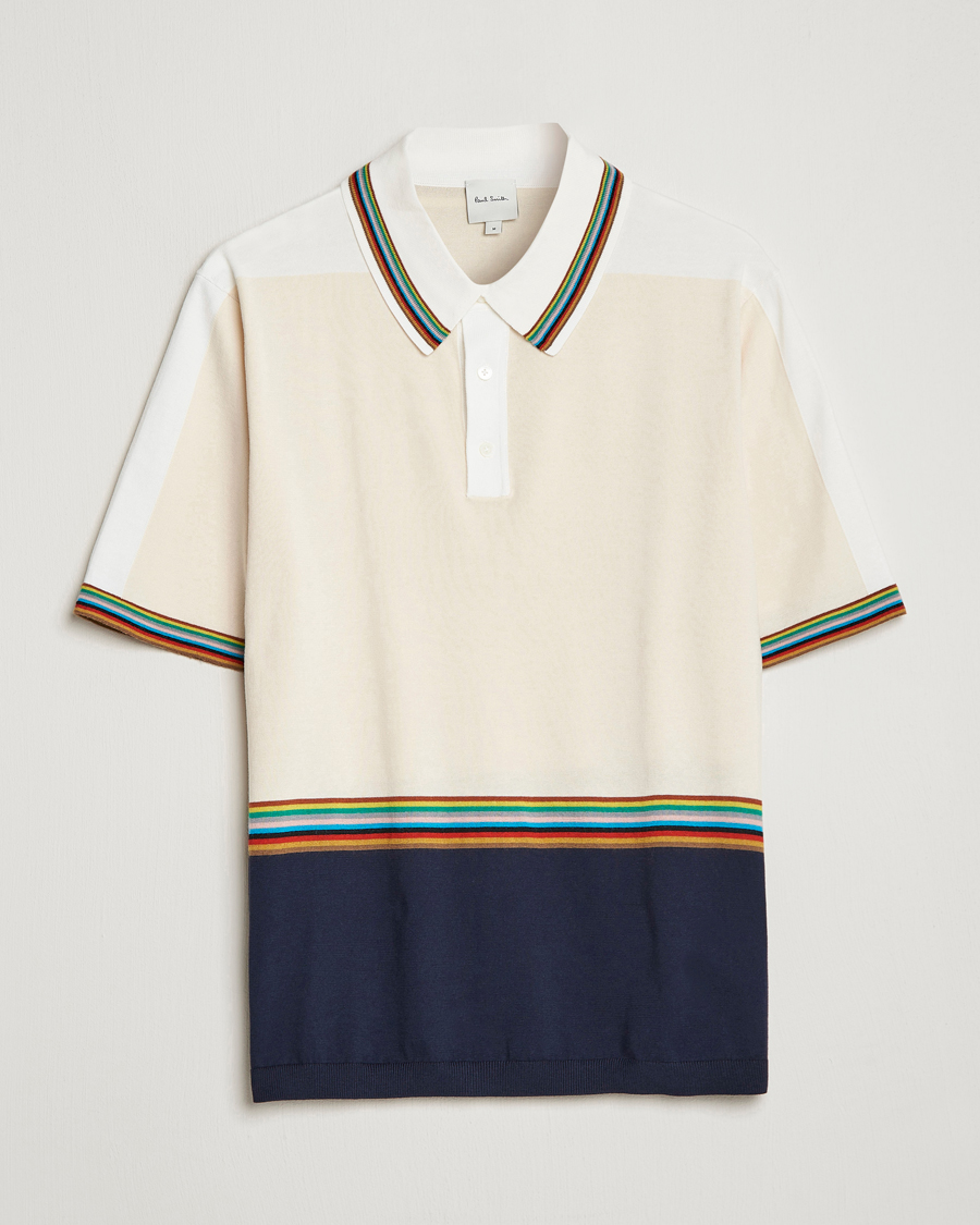 Herre | Gensere | Paul Smith | Organic cotton Knitted Polo White